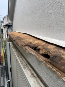 庇修理 既存下地の状態